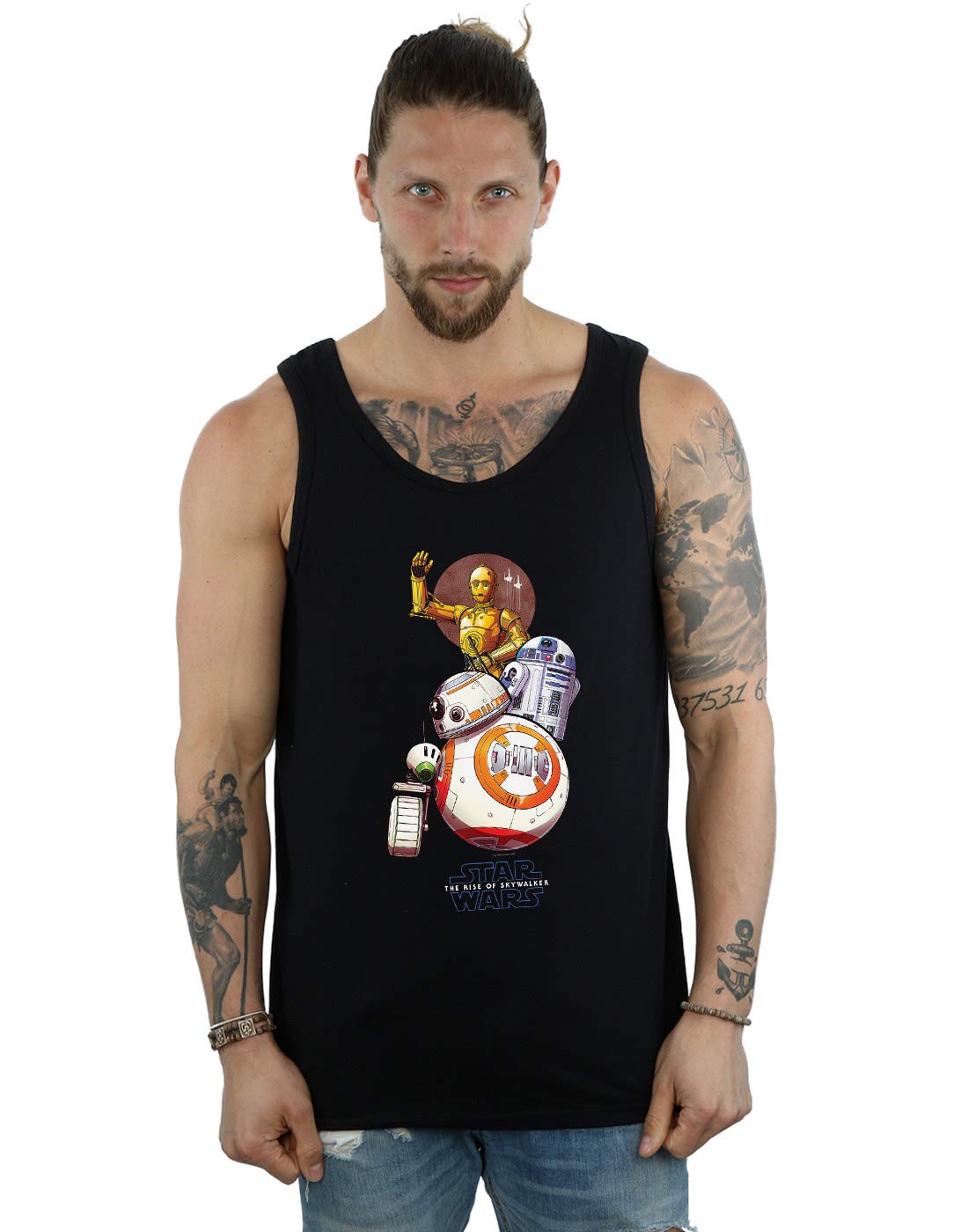 Star Wars The Rise of Skywalker Droids Illustration Men's Vest Black X-Large