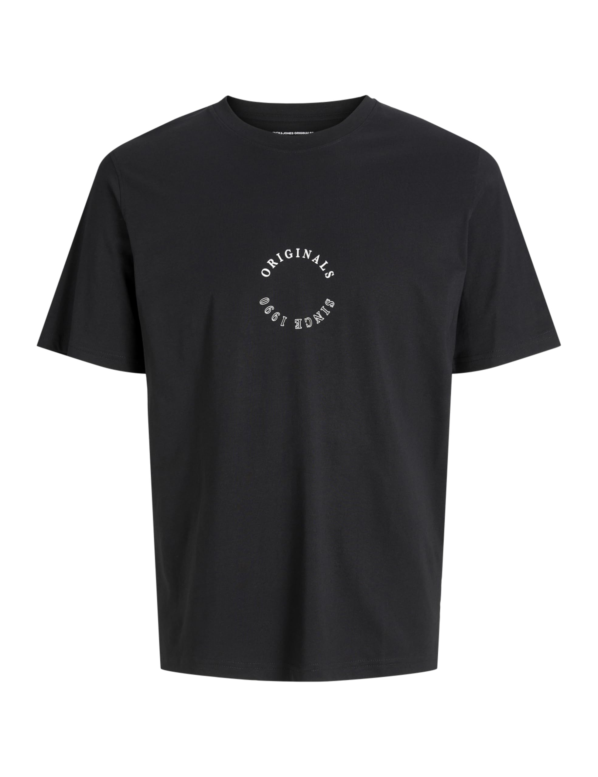JACK & JONES Jorbillyburg Minimal Tee SS Crew Neck, Black, S