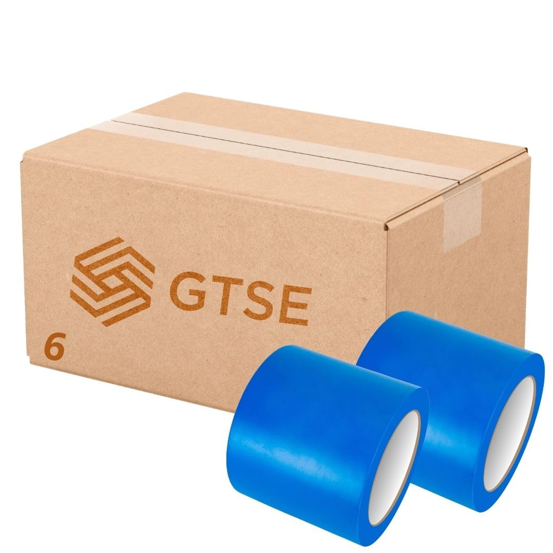 GTSE 100mm x 33m, Blue, Wide PVC Vinyl Floor Tape, 6 Rolls, Safety Marking Tape, 0.15mm Thick, Suitable for Dance Floors, Gyms, Warehouse, Sports Industry โ image 1