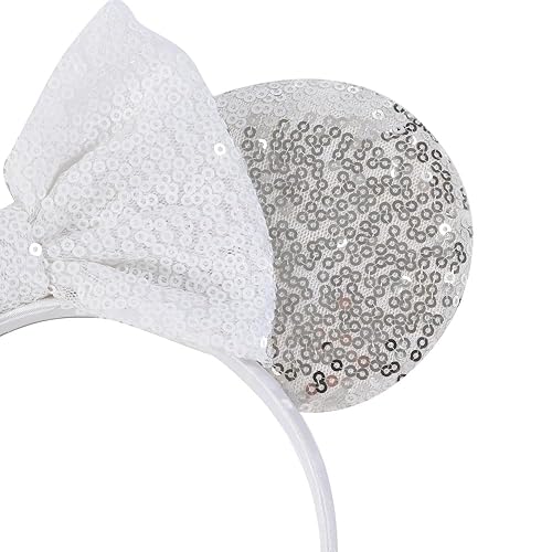 Miniatura 6 de JIAHANG Diadema de ratón con velo de novia, orejas de boda de luna de miel, despedida de soltera para mujeres y niñas, ZZ plateado, 1 recuento