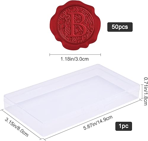 Miniatura 2 de CRASPIRE 50 calcomanías de sello de cera con letra B, inicial, autoadhesivas, calcomanías de cera de sobre rojo, calcomanías de cera para