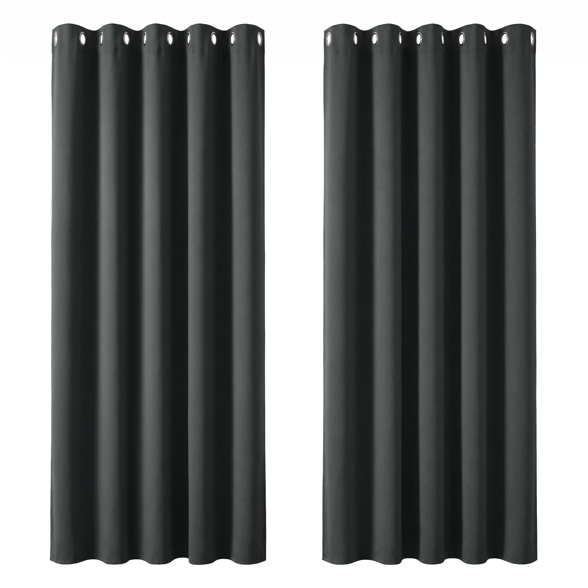 Deconovo Dark Grey Super Soft Window Treatment Thermal Insulated Room Darkening Eyelet Blackout Curtains For Children 66 X 72 Drop Inch 2 Panels
