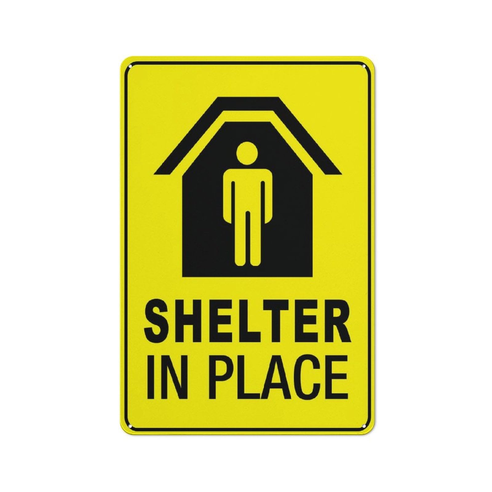 peiyeety Shelter in Place Sign 12X8 Inch Aluminum Uv Ink Printed for House and Business