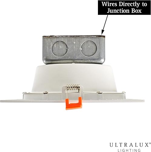 Miniatura 6 de Foco empotrable LED ultrafino de 7 pulgadas con cable directo cuadrado regulable con caja J, 750 lúmenes 3000K, blanco minimalista con kit de