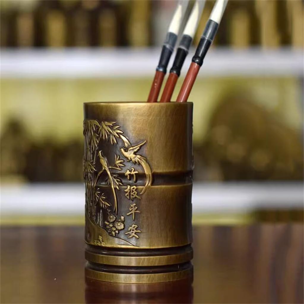Portalápices pequeño de cobre, portalápices de cálculo de ábaco, portalápices de ábaco Ruyi, portalápices de cálculo de ábaco manual de latón, uso doméstico