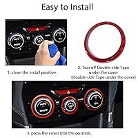 Vista 5 de Auovo Cubiertas de Anillo Exterior de Perilla de Control de Clima AC Accesorios para Subaru Forester 2019-2024 / Crosstrek 2018-2022 2023 / Impreza