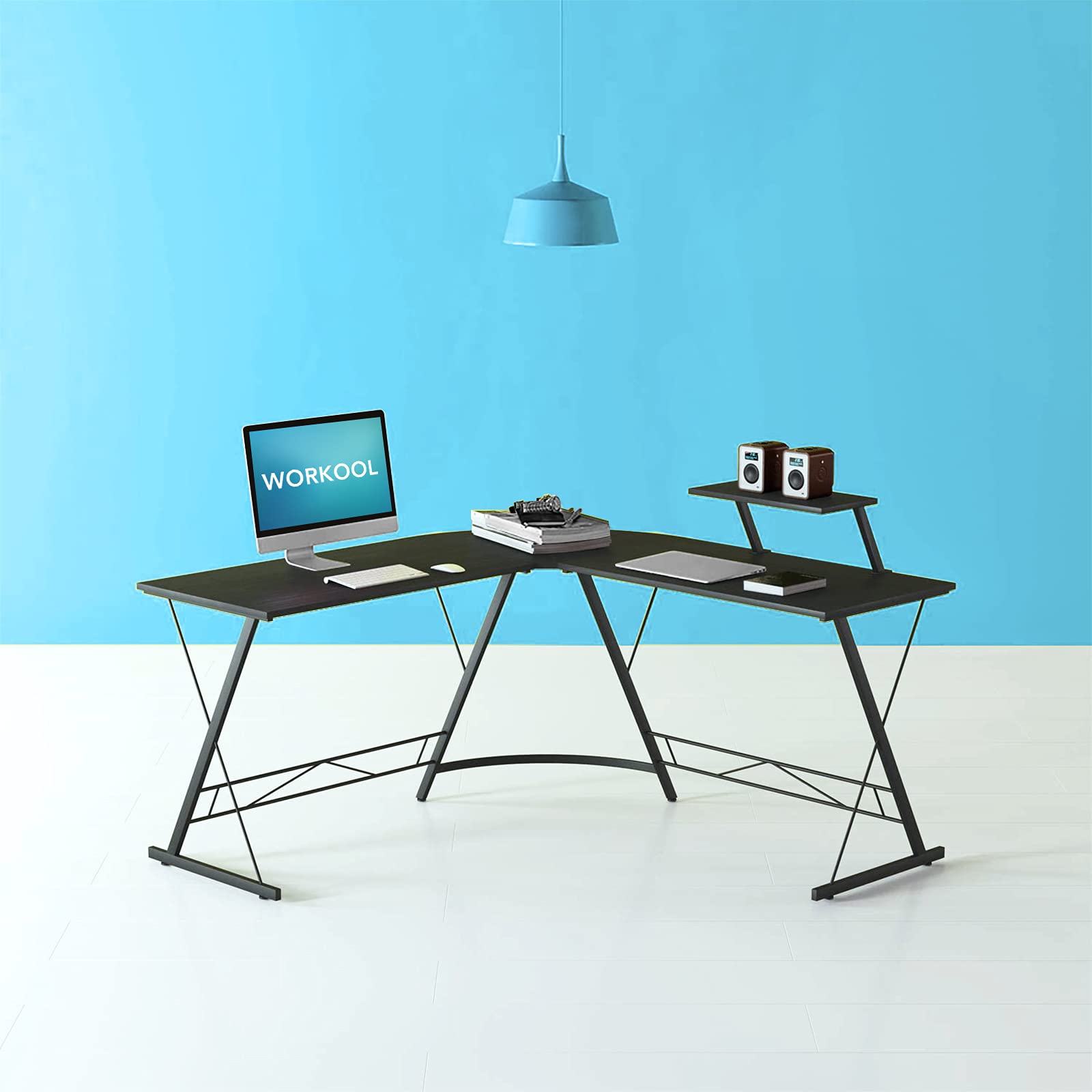 Amazon | WORKOOL パソコンデスク ゲーミングデスク 幅129cm PCデスク