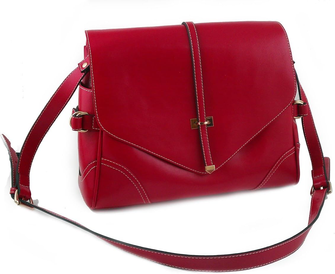 Yippydada Foxy Real Leather Baby Diaper Bag, Red