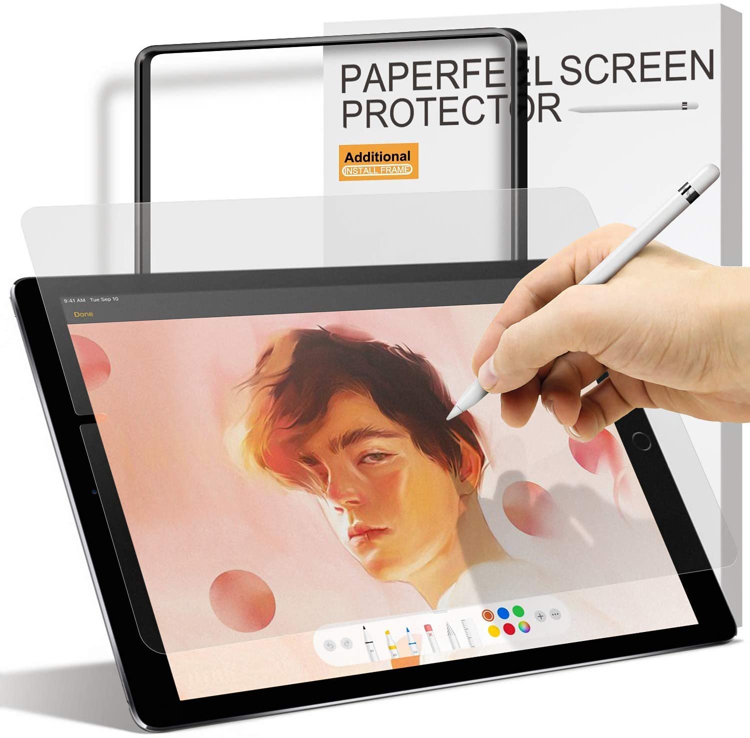 AWHPaperfeel Screen Protector Compatible With iPad 9-7th Generation 10.2 inch (2021-2019), for Writing&Drawing, MattePaperTexture,Scratch Resistant, Compatible with Apple Pencil, (iPad 10.5)