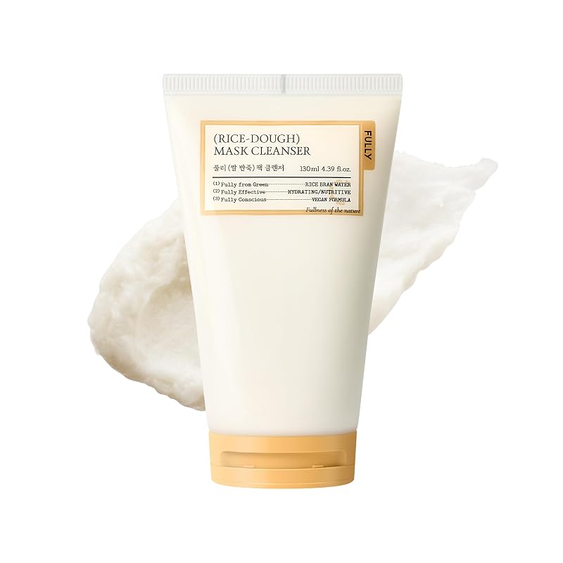 FULLY Limpador facial e máscara de arroz, fórmula de baixo pH, 130 mL