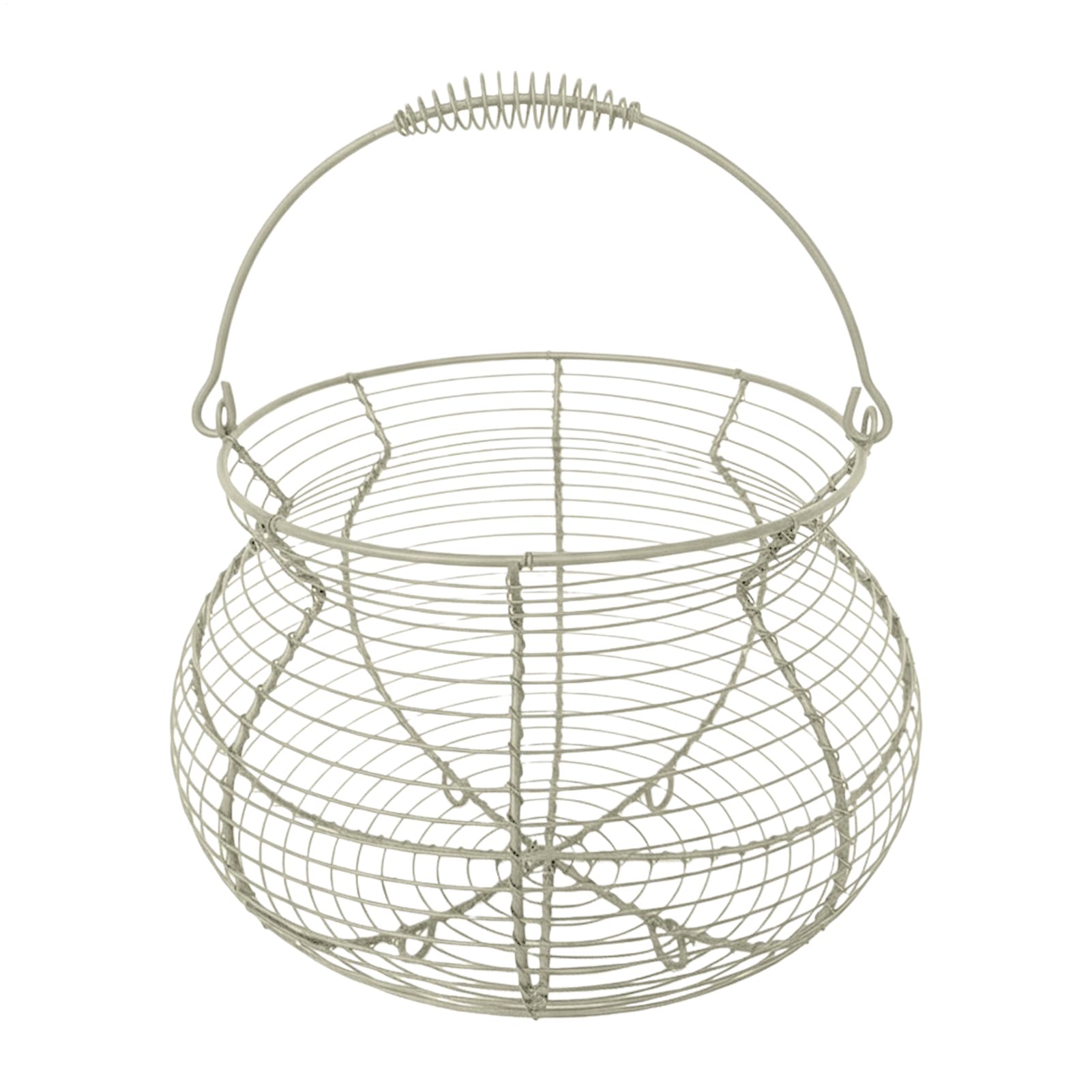 Panier en fil rond de 20x15cm pour stockage d'œufs sur comptoir de cuisine rustique
