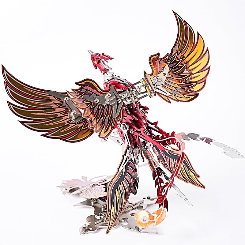 Puzzle metalowe 3D dla dorosłych, zestaw modeli do montażu mechanicznego Phoenix, montaż DIY kreatywna dekoracja domu, dla dorosłych prezenty rękodzieło Hobby dla kobiet mężczyzn.