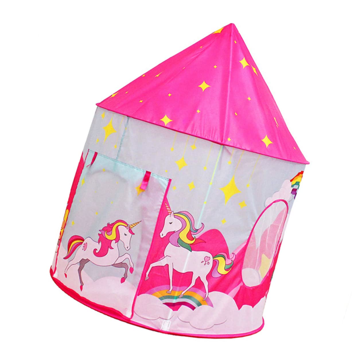 GALPADA Casetta da Gioco per Bambini con Porta Avvolgibile, Casetta Rosa Finestre in Materiale Ecocompatibile, Leggera e Compatta, per Cameretta e Giochi Interni
