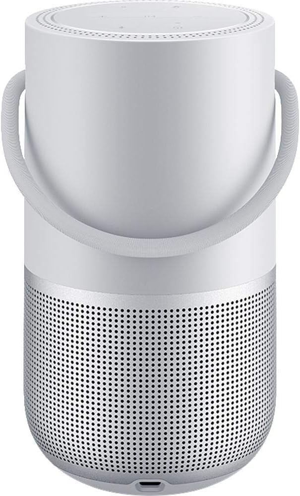 Bose Portable Smart Speaker - con Controllo Vocale Alexa Integrato, Argento + Base di Ricarica per il Altoparlante Portatile per la Casa