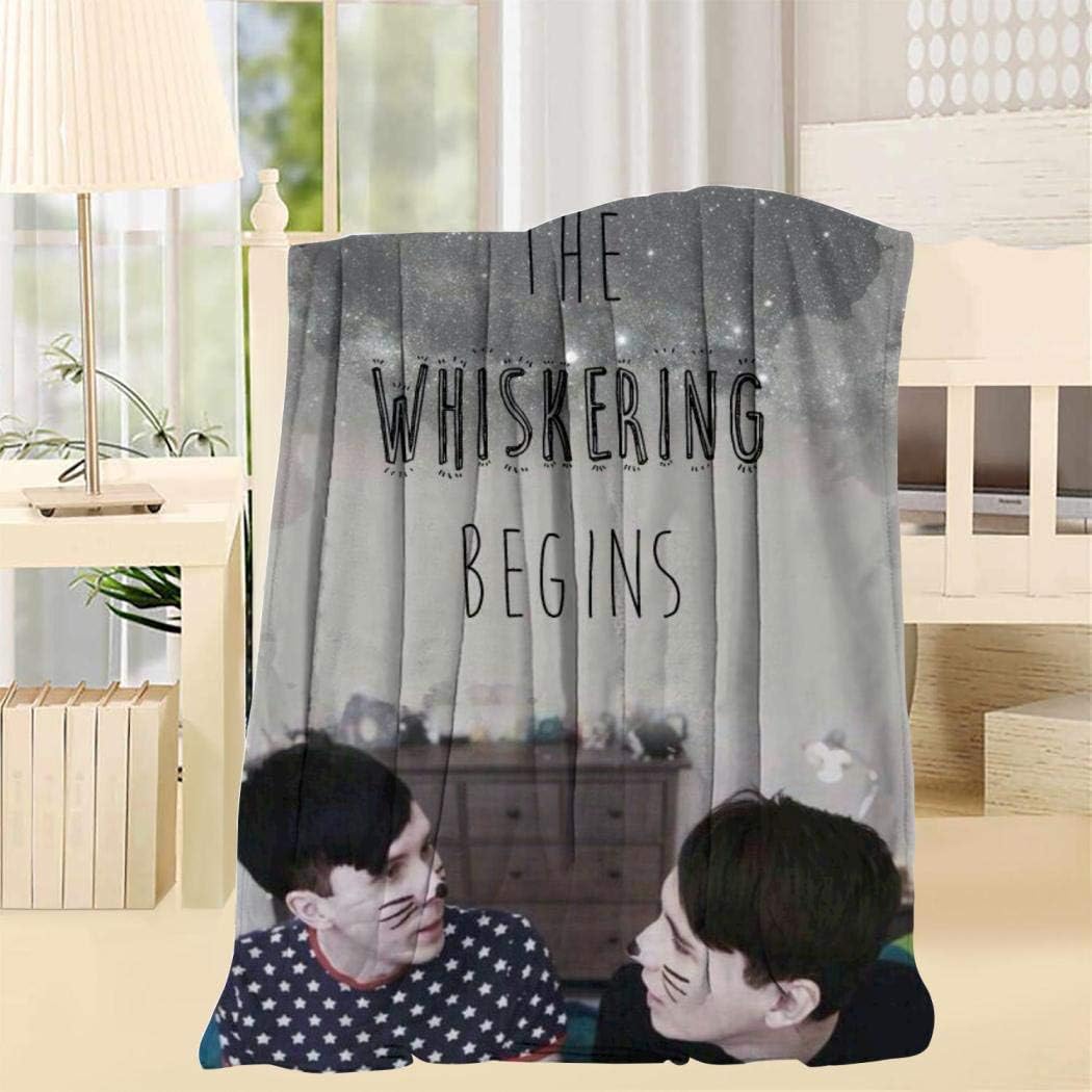 Dan and Phil Blanket Cute Interesting Durable 3D Printing Fluffy Blanket (Throw 40X50inch/Throw 50x60inch/Twin 60x80inch)