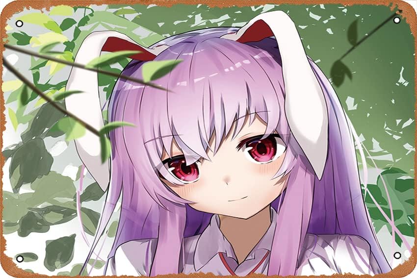 Tin Signs Anime, Touhou, Reisen Udongein Inaba Home Room Cafes Bar Club Office Vintage Decor 12 x 8 Inches