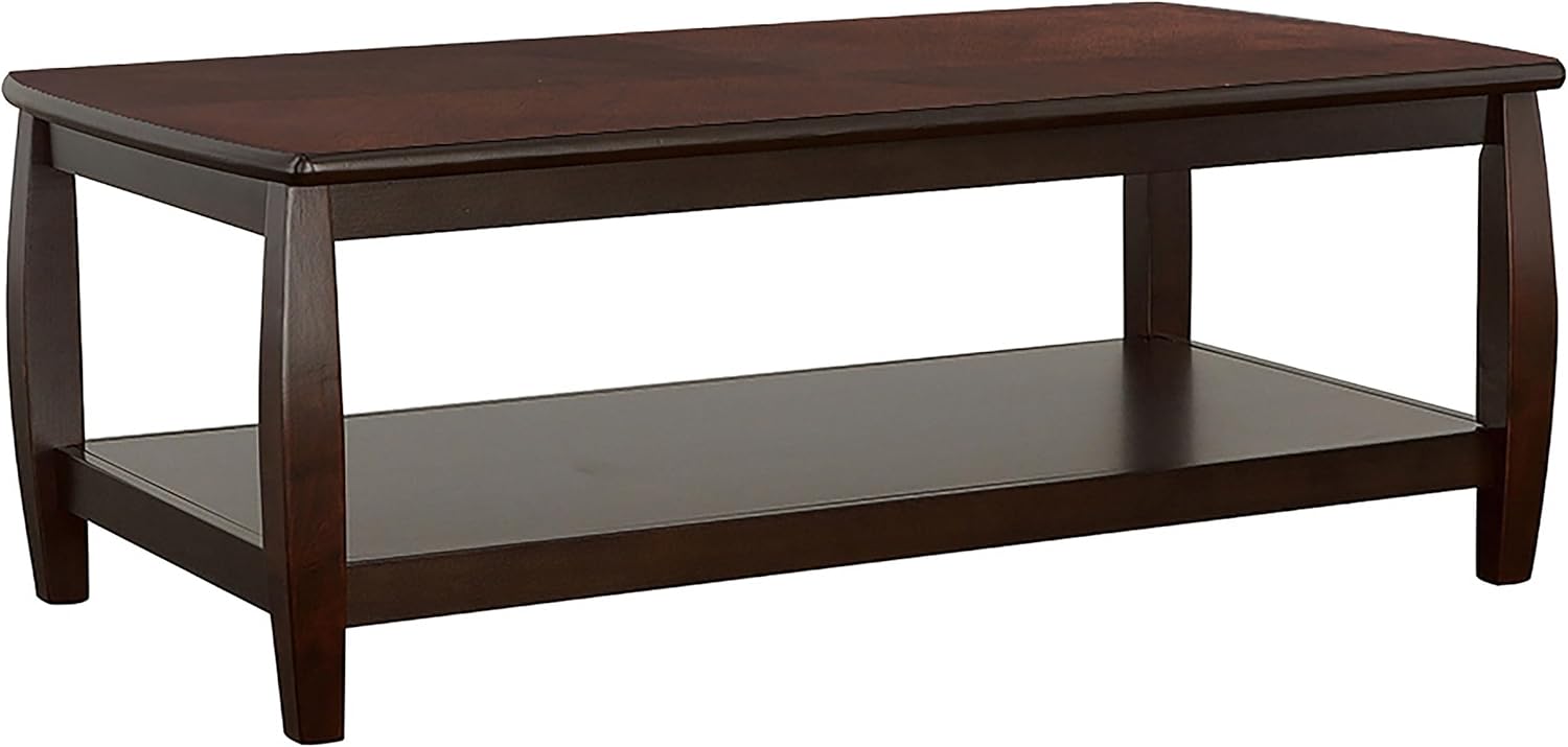 Coaster Home Furnishings - Dixon - Wood - Rectangular Coffee Table with Lower Shelf and Rectangular Design - Living Room - 47.5-Inch - Cappuccino - 701078