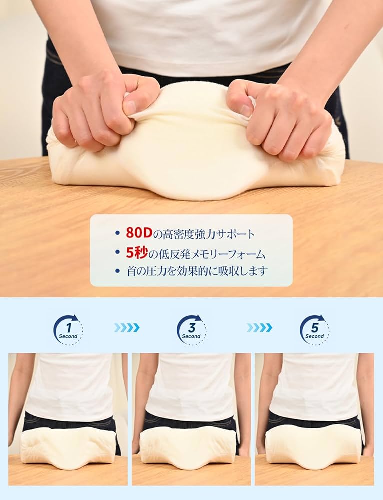 首の快適なメモリーフォーム枕、首と肩なストレートネック低反発枕, 安眠枕 Amazon.co.jp: Taoelifs 首枕 ストレートネック 枕 80D高密度低