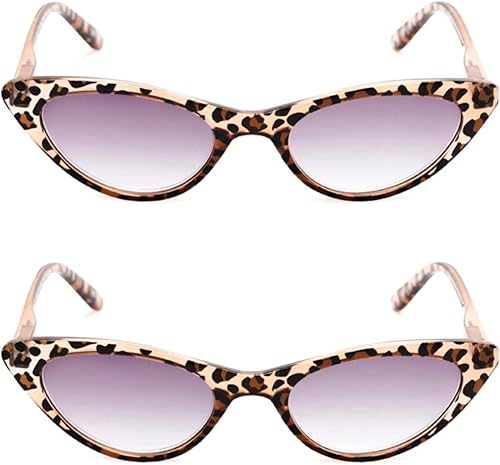 Miniatura 1 de Readers. com The Ashlee - Readers unisex de ojo de gato +2.50 (2 pares) leopardo marrón (2 fundas de transporte incluidas)
