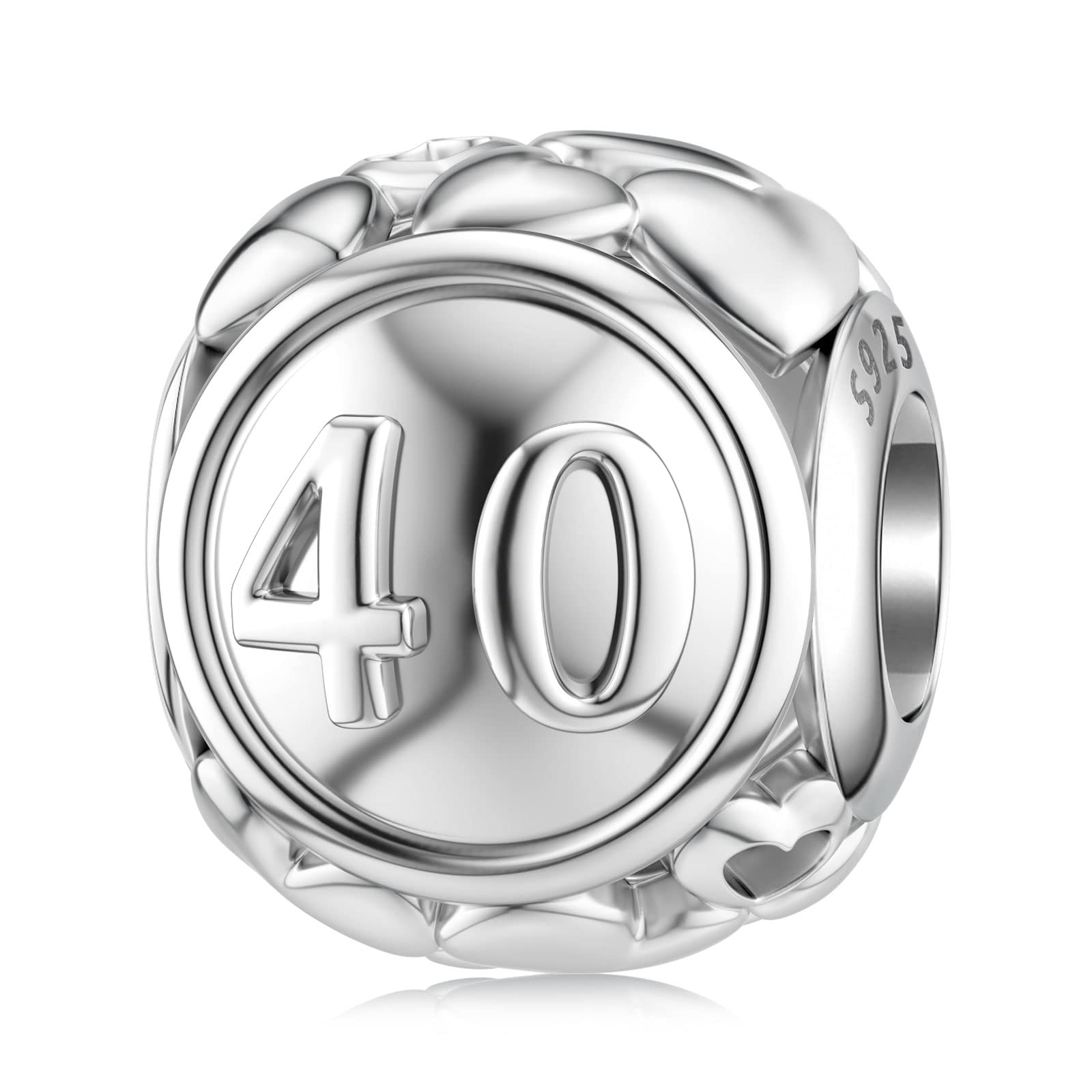 DALARAN Sterling Silver Charms for Pandora 16 18 21st 30th 40th 50th 60th Birthday Charm with Gold Heart