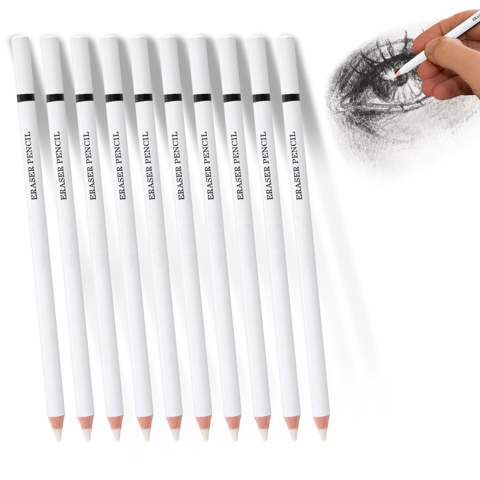 Set Da 6 Gomme Da Cancellare Con Pennello Per Artisti - Gomme Per Disegno A Matita, Schizzi E Illustrazioni, Ideale Per Dettagli E Riflessi