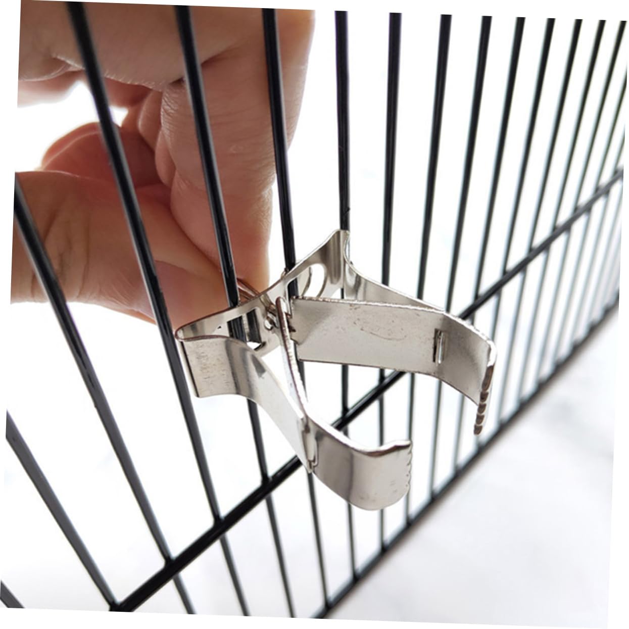 Yardwe 30piezas Soporte De Alimentos para Pájaros Inoxidable Clips para Jaulas para Alimentación De Periquitos y Aves
