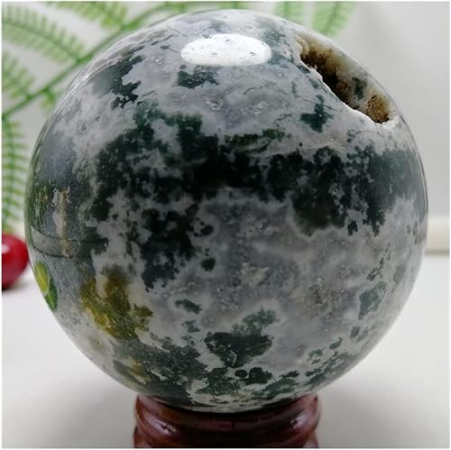 Miniatura 2 de Bola de esfera de cristal de cuarzo de ágata acuática de musgo natural para decoración de chakras curativas, piedras y cristales, adorno de regalo