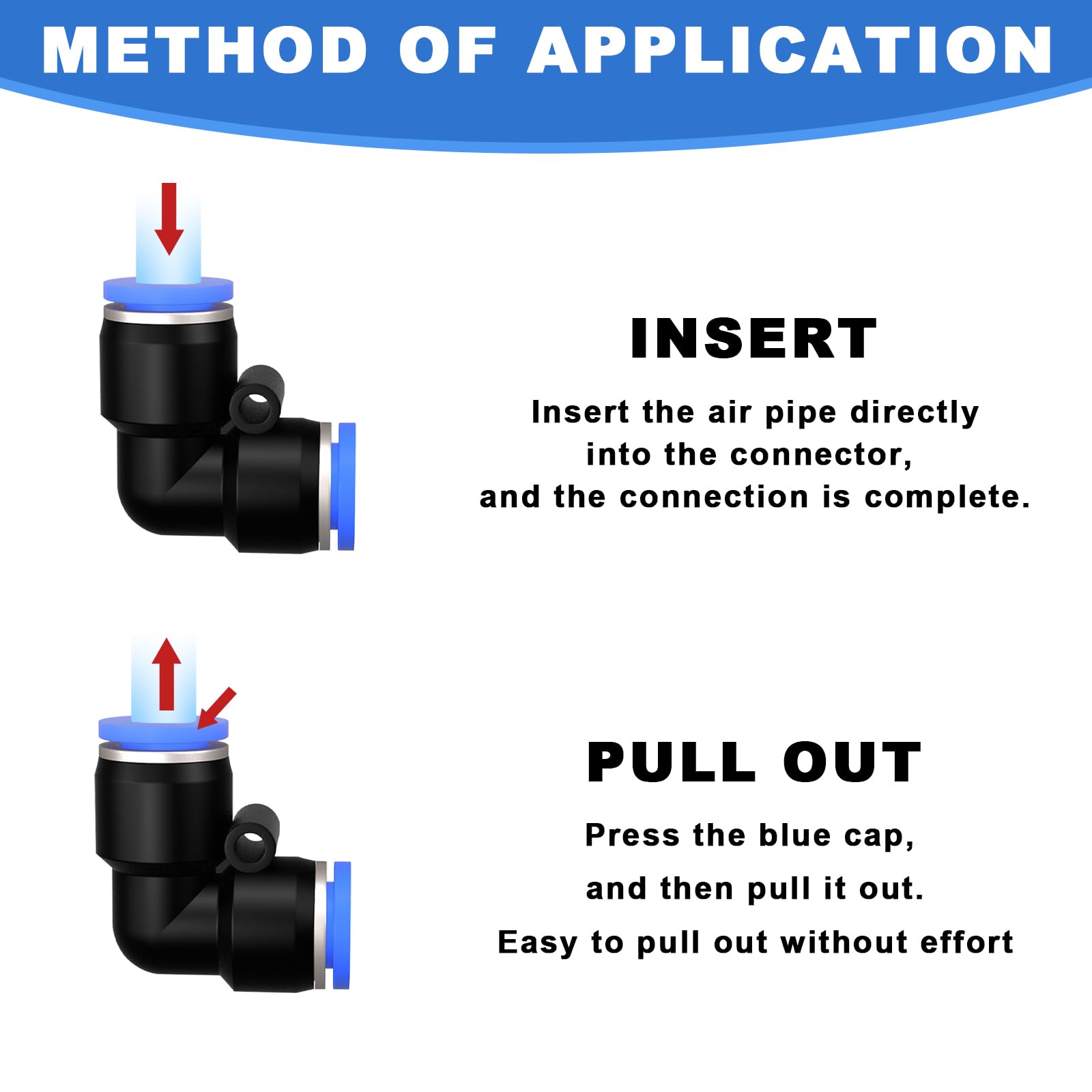 Lot de 10 connecteurs pneumatiques coudés à 90° - 16 mm - Fixation rapide - Adaptateur de conduite d'air PV - Adaptateur Push to Connect - Raccords à libération rapide (10, PV-16 mm)