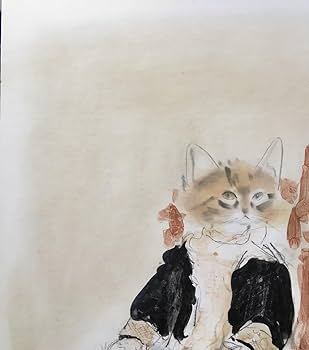 Amazon.co.jp: 真作保証品『小沢良吉 肉筆画 子どもの猫(仮題
