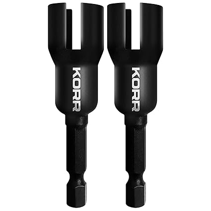 Norske Tools KORR 2 Pack Wing Nut Driver, Slot Wing Nuts Drill Bit Socket Wrenches Tools, 1/4 inch Hex Shank for Panel Nuts, Eye Screws, C Hook Bolts, KIBPP027