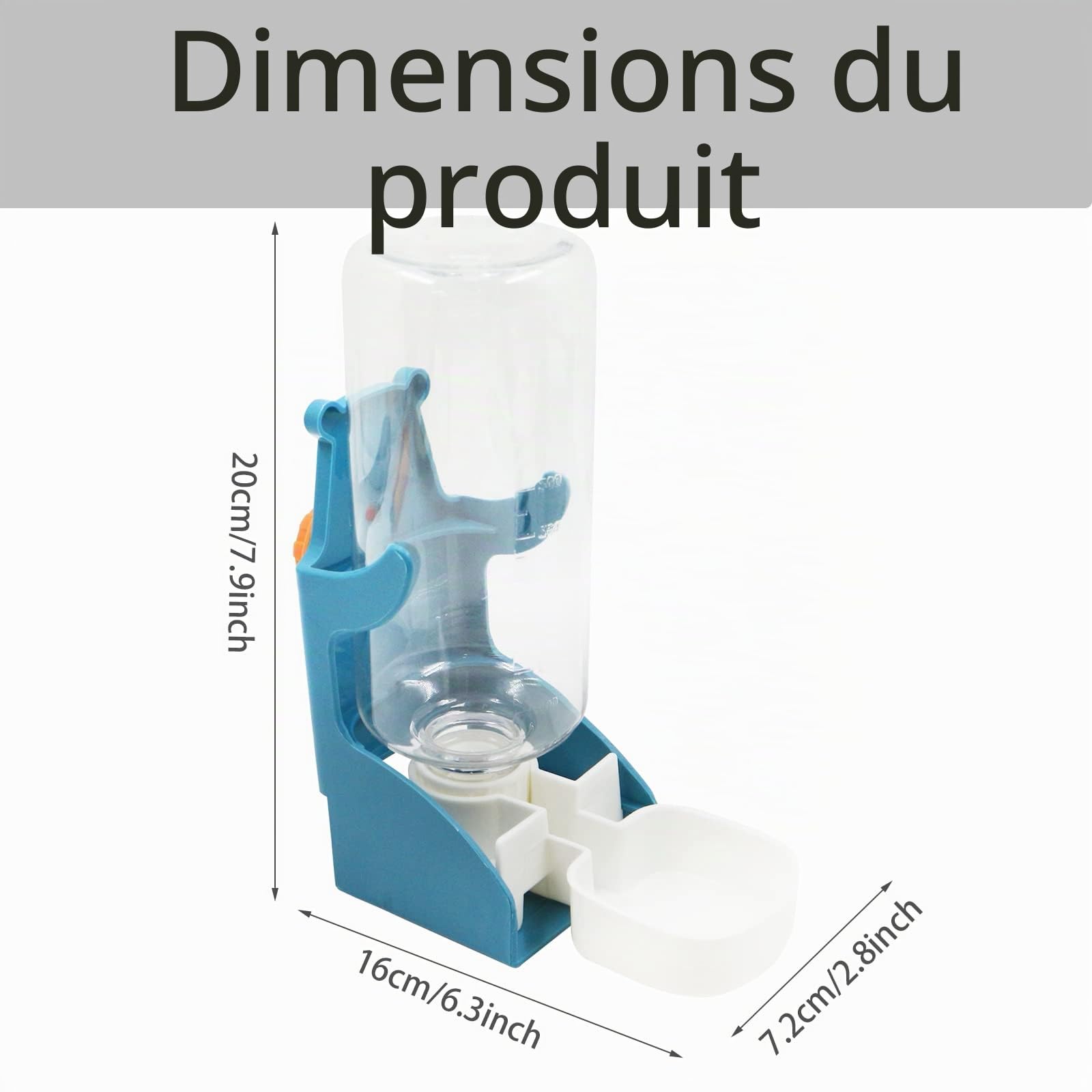 Distributeur d'eau pour Petits Animaux - Chats Et Chiens De Nourriture Oiseaux Suspension d'animaux Domestiques Distributeurs Automatique Lapins Chinchillas Hamsters 1 PièCe