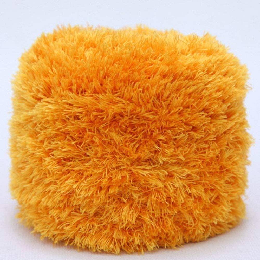 200g DIY Tejer Hilo de Felpa Hilado de Pestañas Peludas Bufanda de Suéter de Ganchillo Hilo de Piel Sintética Hilo de Novedad Manta Fuzzy Almohada Hilado de Textiles para el hogar (Color : Mostaza, Ta