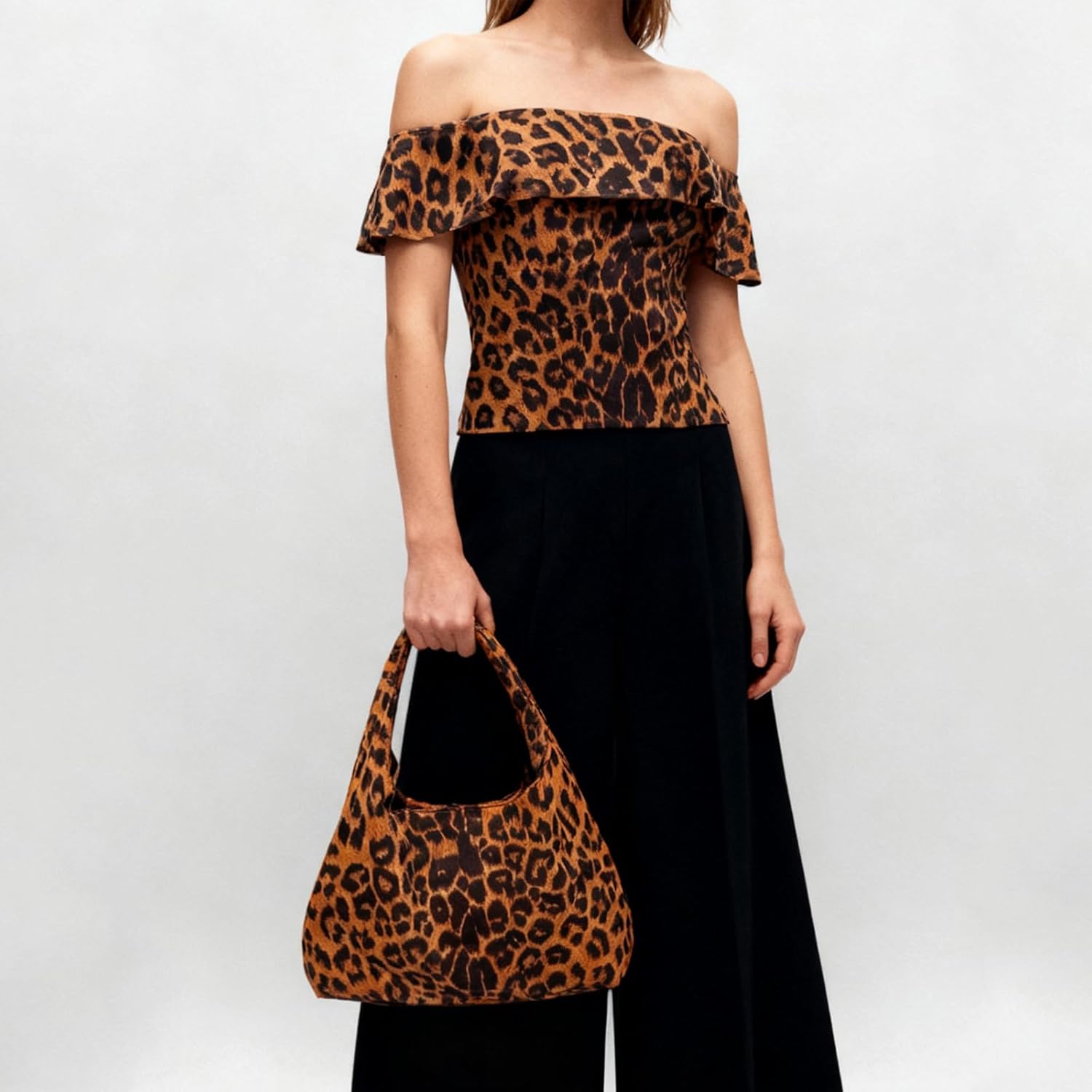ENBEI Large Leopard Hobo Bag for Women Trendy Shoulder Tote Bag, Foldable Lightweight Travel Bag, Fashion Handbag for Shopping, Work & Daily Use | Large, Leopard, Lightweight