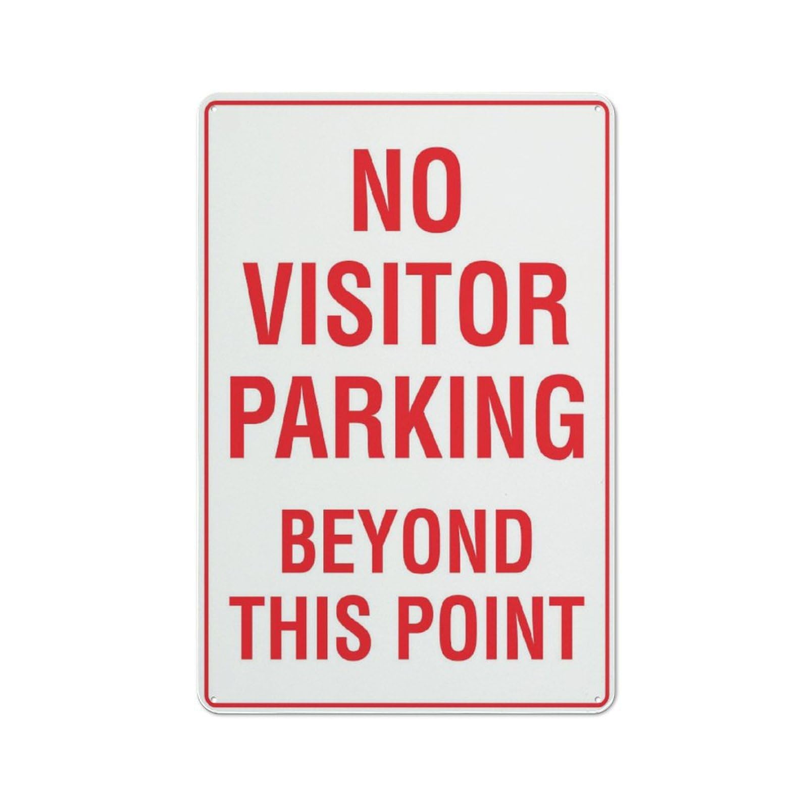 Xewazd A2084 No Visitor Parking Beyond This Point Retro 8"X12" Metal Tin Sign - Playful Wall Decor For Shop, Garage, Yard & Man Cave
