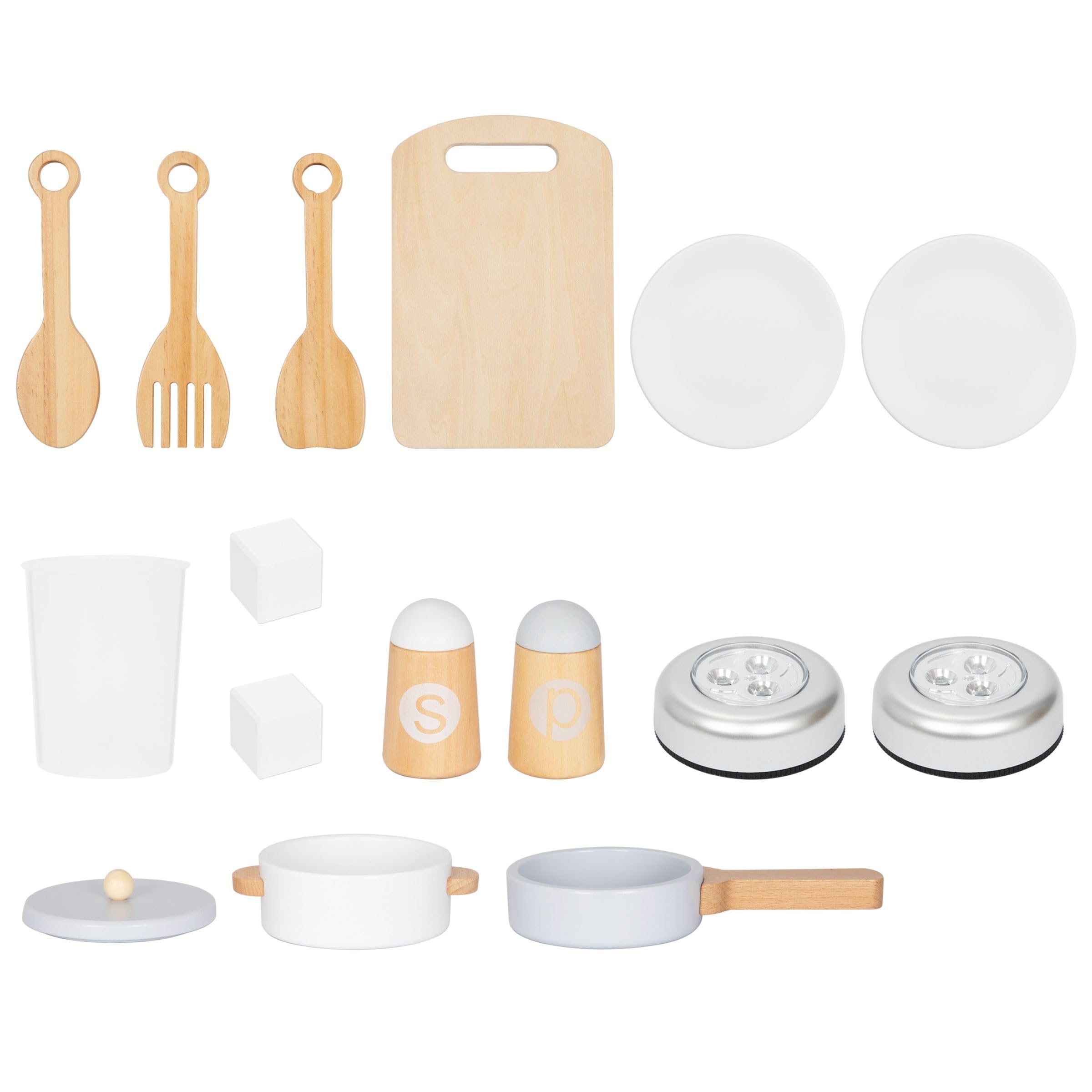 Mamabrum Cucina in legno per bambini 3+, grande, interattiva XXXL fornello interattivo con illuminazione a LED, set da cucina con lavatrice, forno, lavastoviglie, cappa e pentole