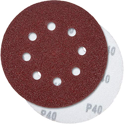 PRETEX 60 discos de lija para lijadora excéntrica de 8 agujeros, Ø 125 mm - granulación 10x: 40/60 / 80/120 /180/240