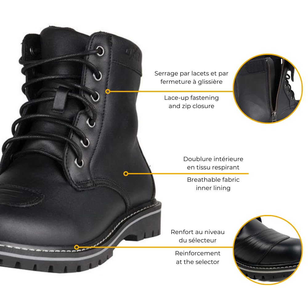 Half Botas Moto Certificadas HINCKLEY MOTOBLOUZ Hombre Negro