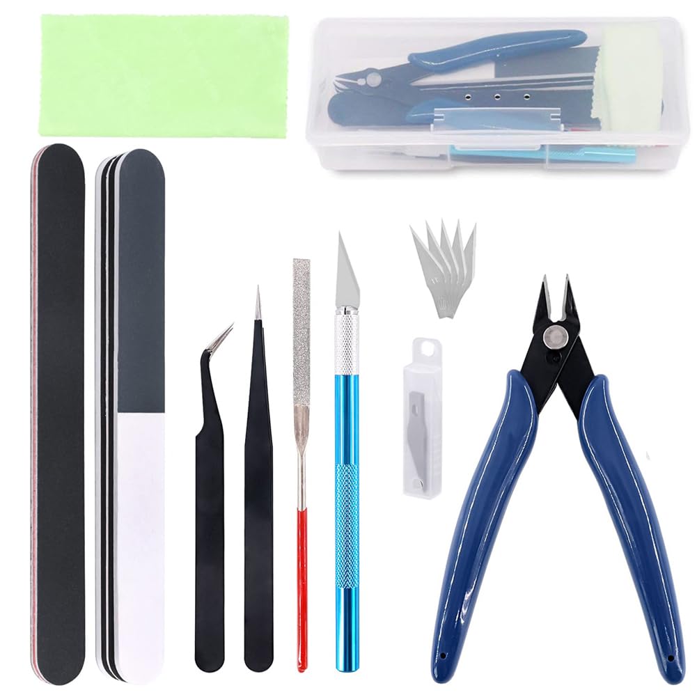 Serplex® 9PCS Gundam Modeler Basic Tools Set with Storage Box, Gunpla Hobby Kit for Model Building, DIY Crafting, Repairing & Assembly, Durable & Ergonomic for Beginners & Professionals