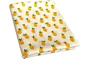 100% Cotton Pineapple Print Summer Fabric by the Yard