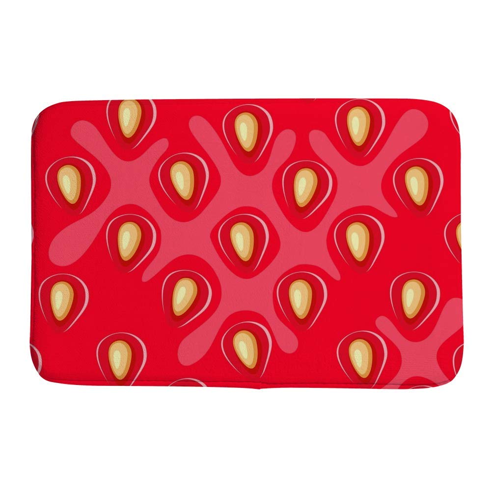 Tapis de bain antidérapant motif fraises pour une sortie de bain douce et sûre