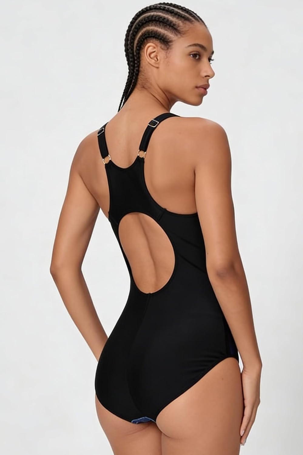 Halcurt Women's Athletic Swimsuit Adjustable Strap One Piece Swimsuit Racerback Bathing Suit