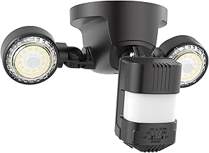 SANSI LED Strahler mit Bewegungsmelder, 15W 2000lm Superhell Außenstrahler 5000K, Doppelkopf LED Fluter Scheinwerfer IP65 mit PIR-Sensor für Garten Garage Sportplatz Hinterhof