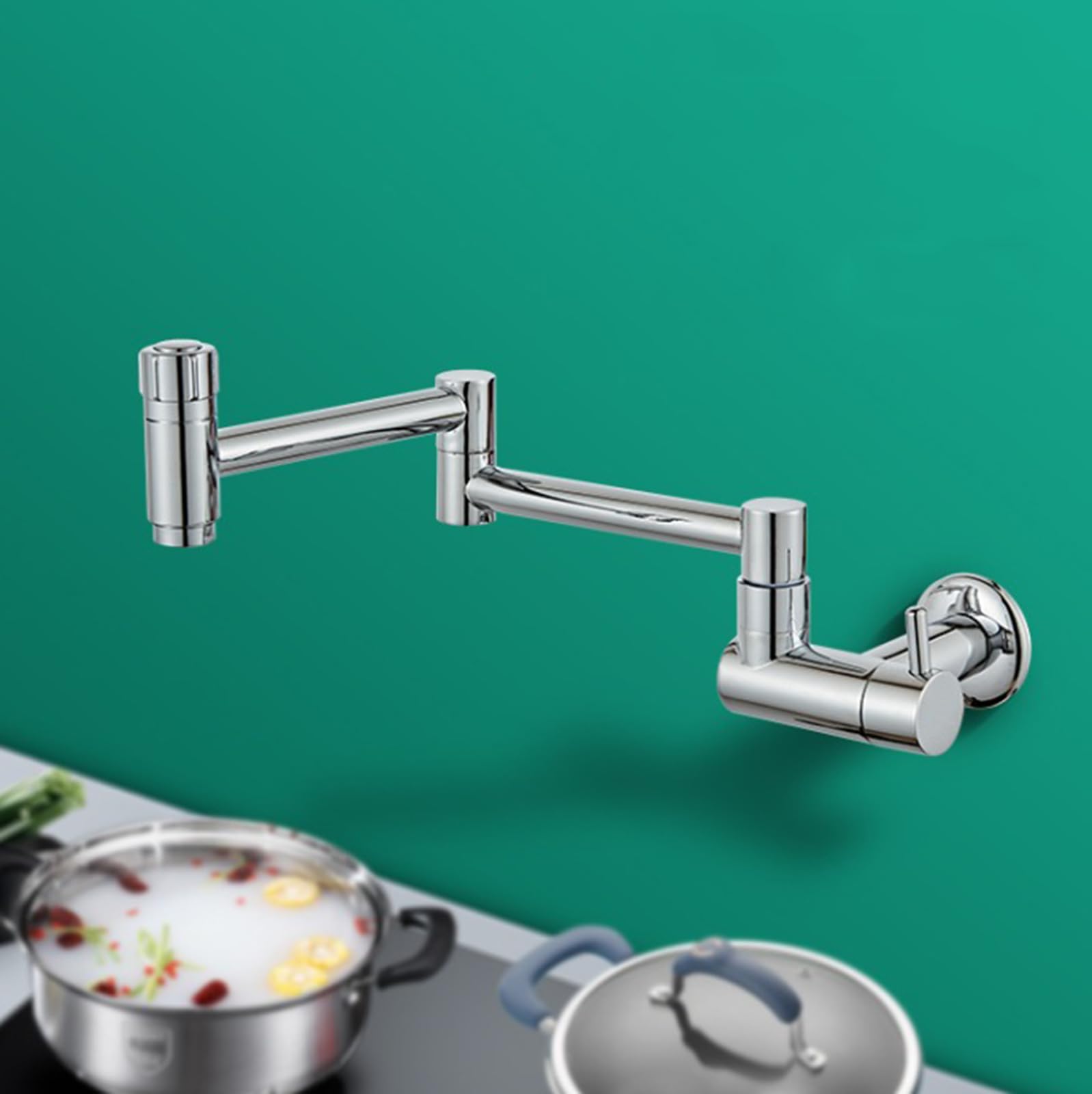 Rubinetti Riempimento Pentole Rubinetto Cucina A Muro Pieghevole Acqua Fredda Cromo Rotabile