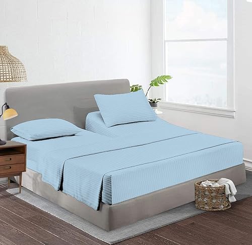 Sábanas Flex Top Cal King para sábanas de números de sueño de 36 pulgadas, parte superior dividida 100 % algodón egipcio, sábanas ajustables de 800