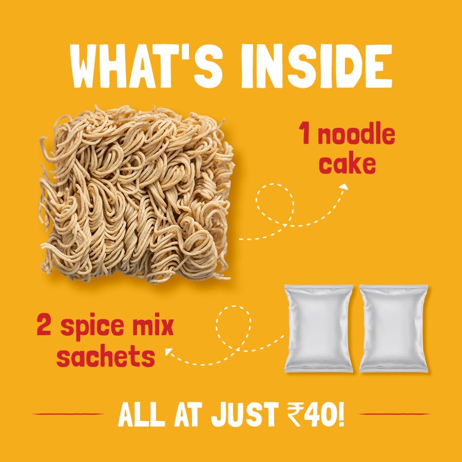 Image of Slurrp Farm No Maida, No MSG Instant Noodles | Magic Masala | Not Fried, Millet Noodles, 60g (Pack of 2)