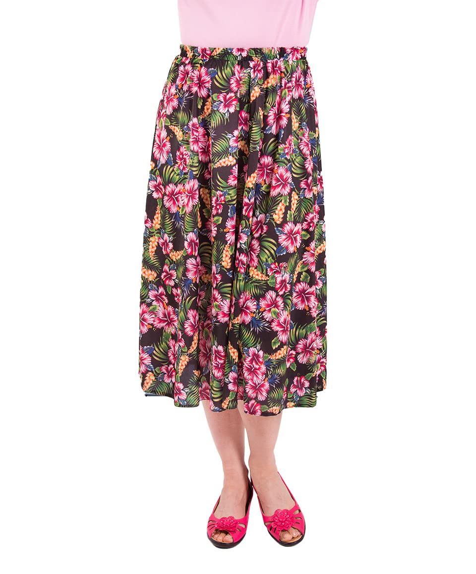 Fashion Friendly Vibrant Floral Skirt Small Long 32"