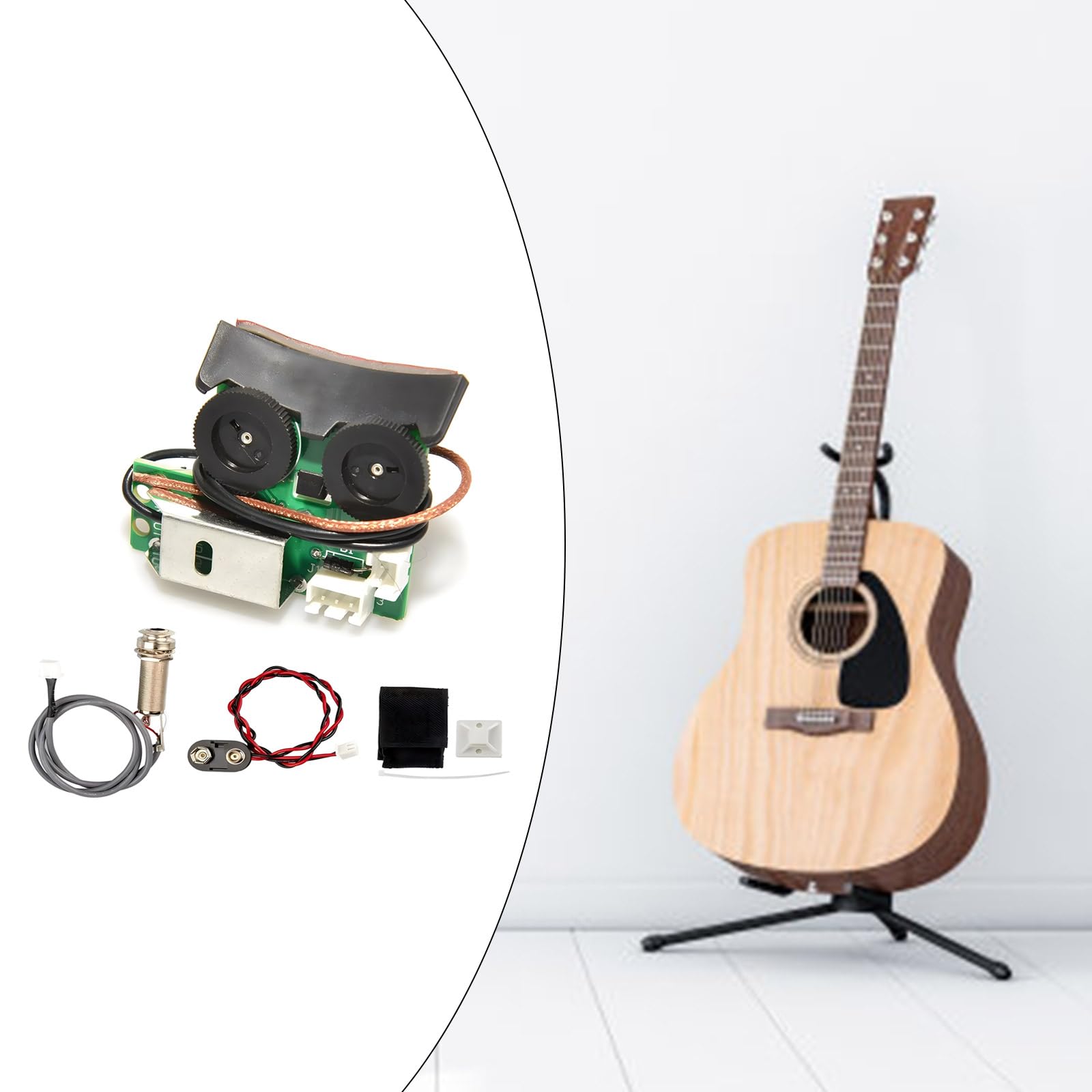 QIEIEI Vt1 Acoustic Guitar Pickup Systems with Mic Rhythm Board Tuner Piezo Pickup Equalizers Systems Tail Nails Pickup Endurin