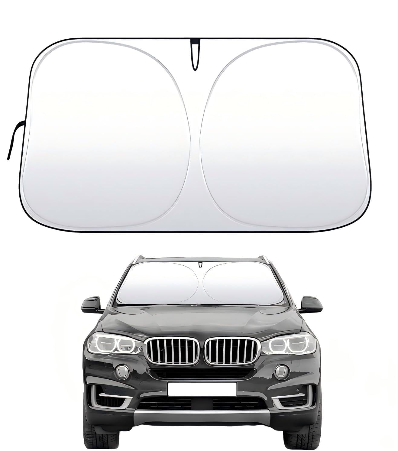 HLYZDBY Car Windscreen Sun Shade for Subaru Impreza VI Hatchback 2023 2024 2025, Titanium Silver Foldable Sun Visor UV Block Heat Reflective with Storage Bag
