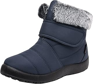 Generisch Botas de nieve para mujer, cálidas, impermeables, cómodas, sin cordones, para invierno, para mujer