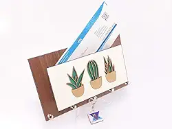 Porta Chaves e Cartas Cacto Madeirado Tabaco